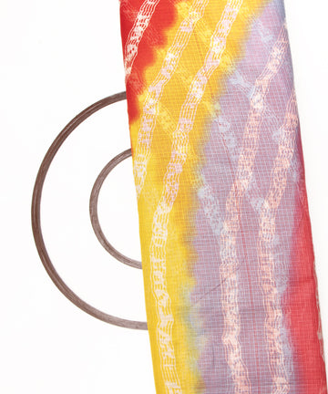Multi Colour Lehariya Tie Dye Print Kota Doria Fabric